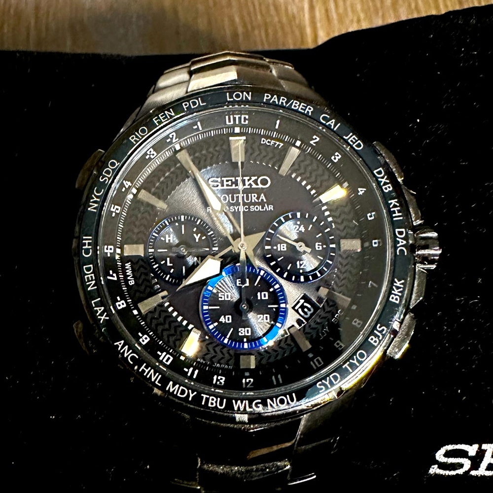 Seiko Cortura Radio Sync Solar World Timer